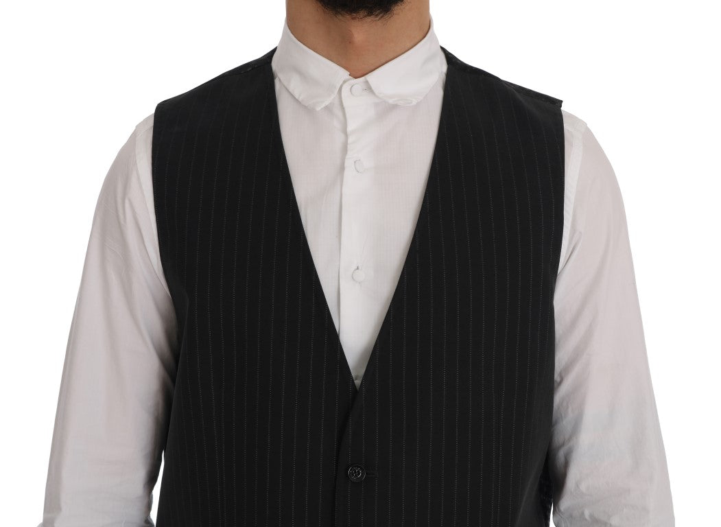 Gilet élégant à rayures grises pour homme Dolce & Gabbana