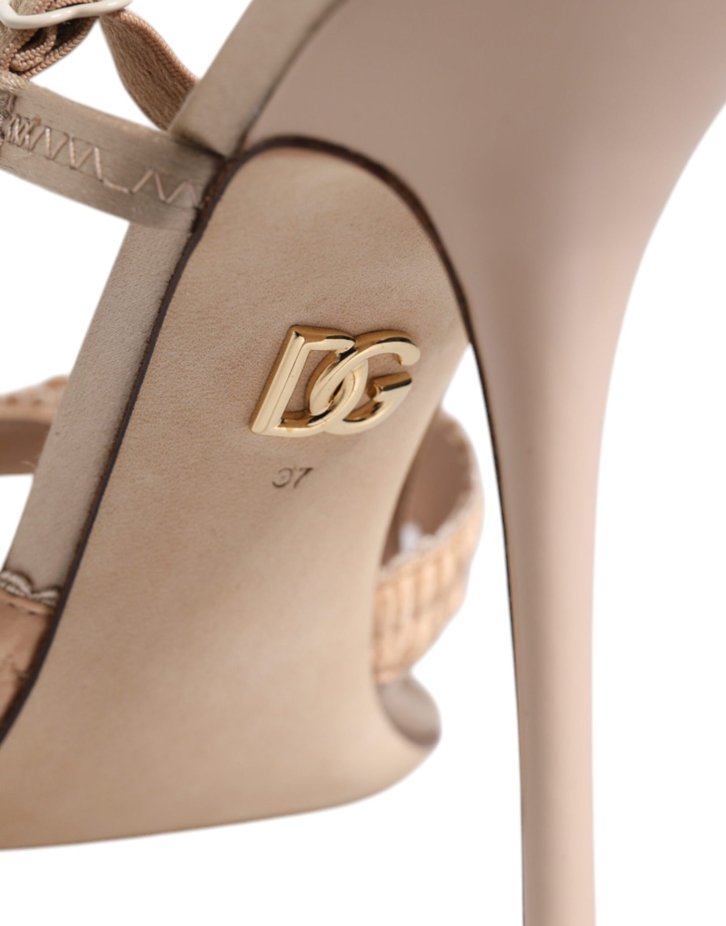 Dolce & Gabbana Beige Keira Slingback Heels Sandals Shoes by Dolce & Gabbana