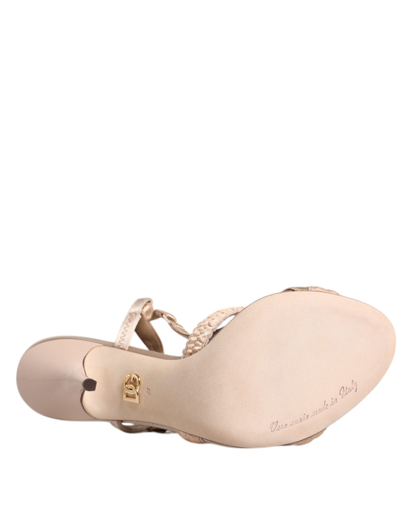 Dolce & Gabbana Beige Keira Slingback Heels Sandals Shoes by Dolce & Gabbana