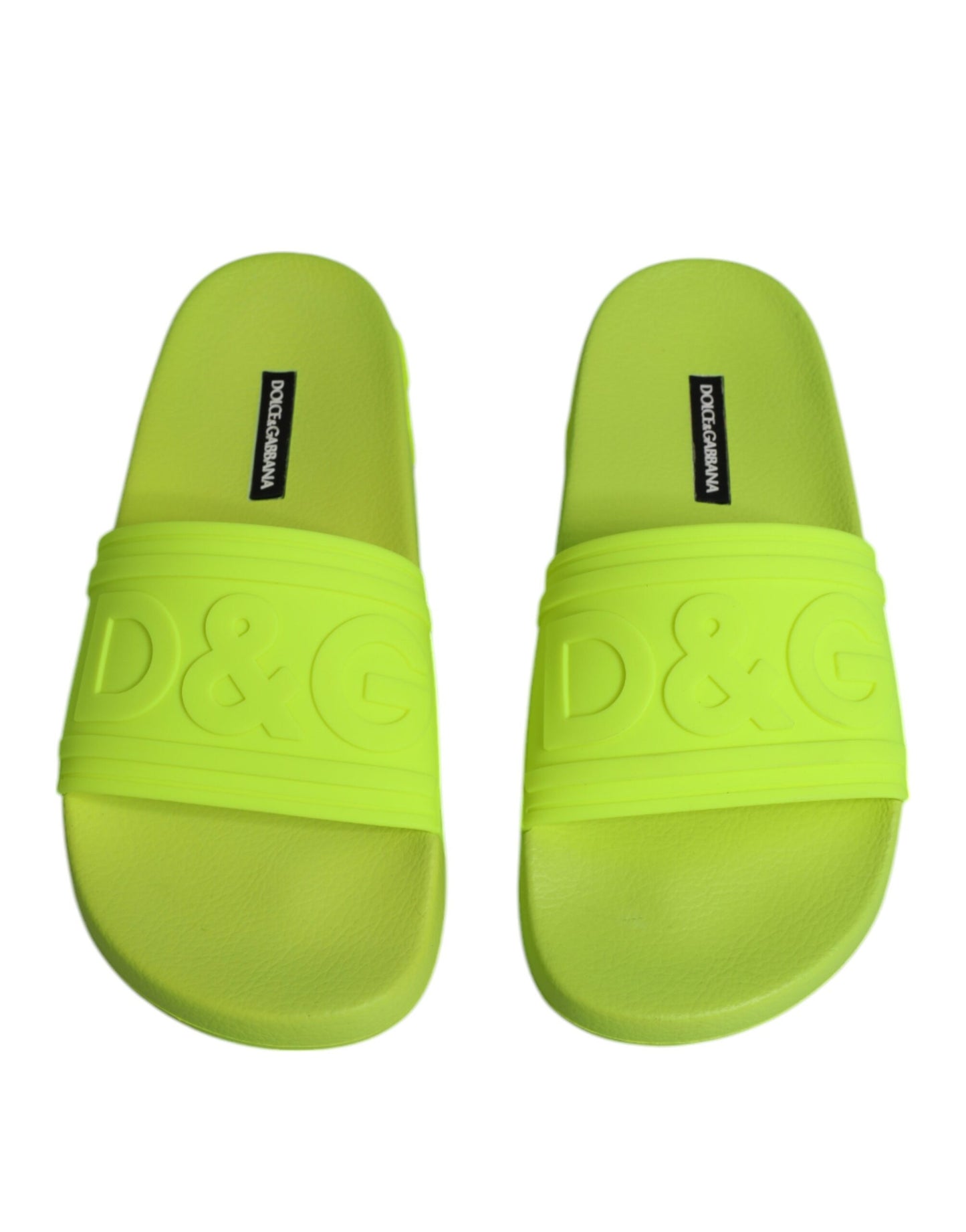 Sandales à enfiler en caoutchouc vert Dolce & Gabbana, chaussures de plage