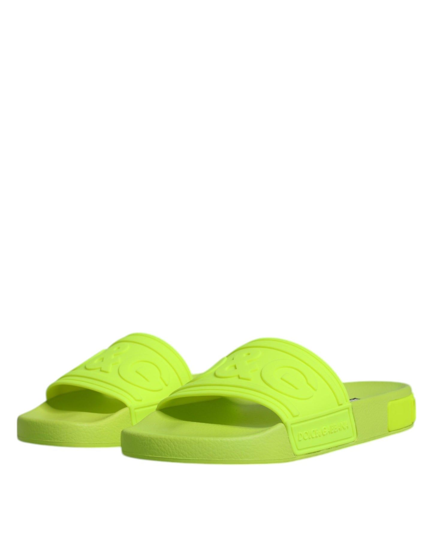 Sandales à enfiler en caoutchouc vert Dolce & Gabbana, chaussures de plage