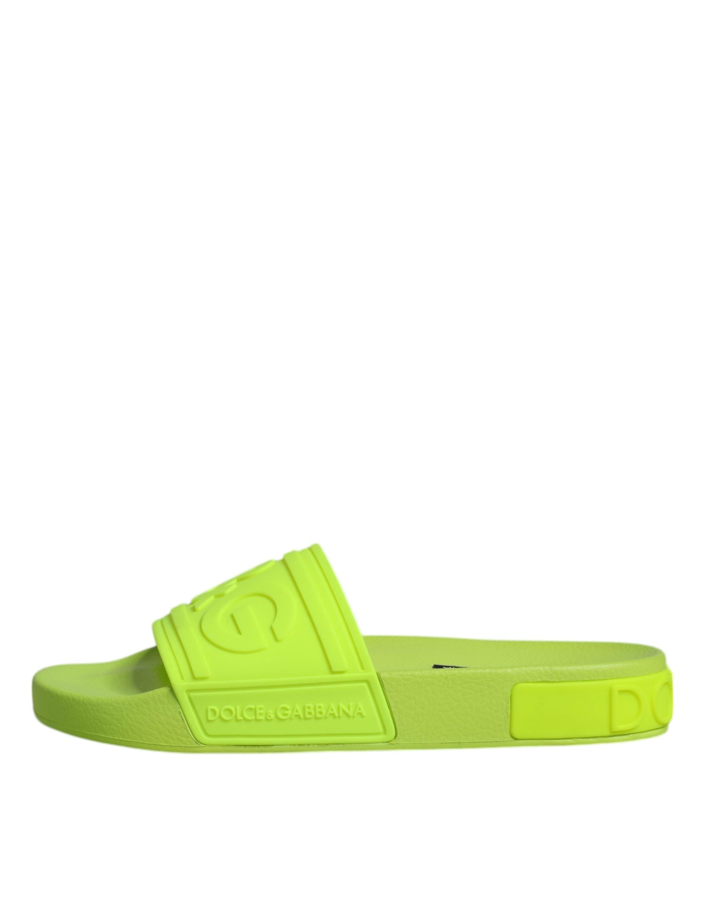 Sandales à enfiler en caoutchouc vert Dolce & Gabbana, chaussures de plage