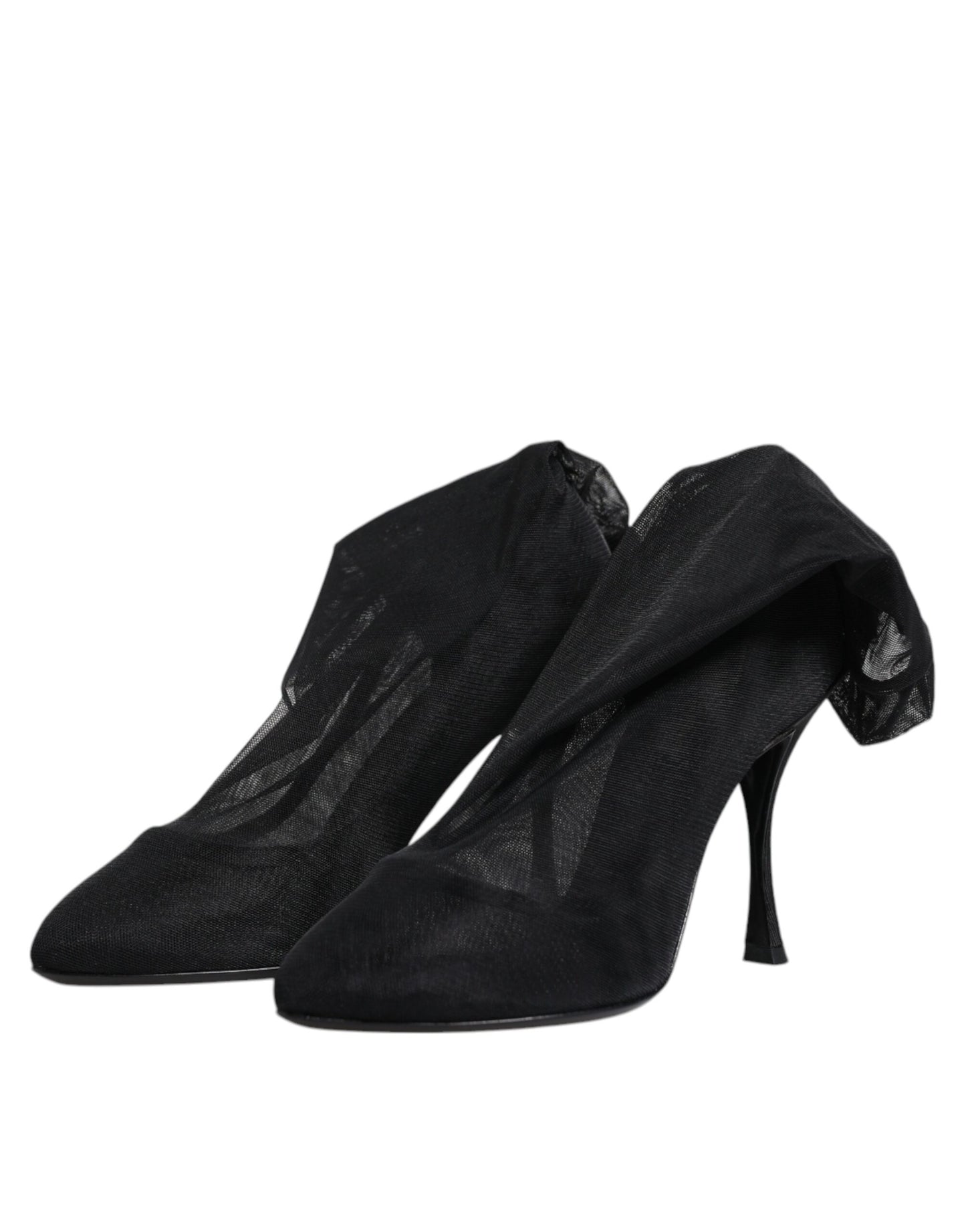 Dolce & Gabbana Black Silk Stretch Mesh Sock Boots Shoes by Dolce & Gabbana