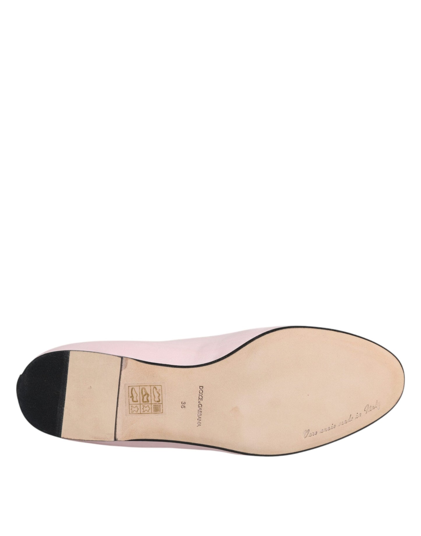 Mocassins plats à enfiler en velours rose clair Dolce & Gabbana