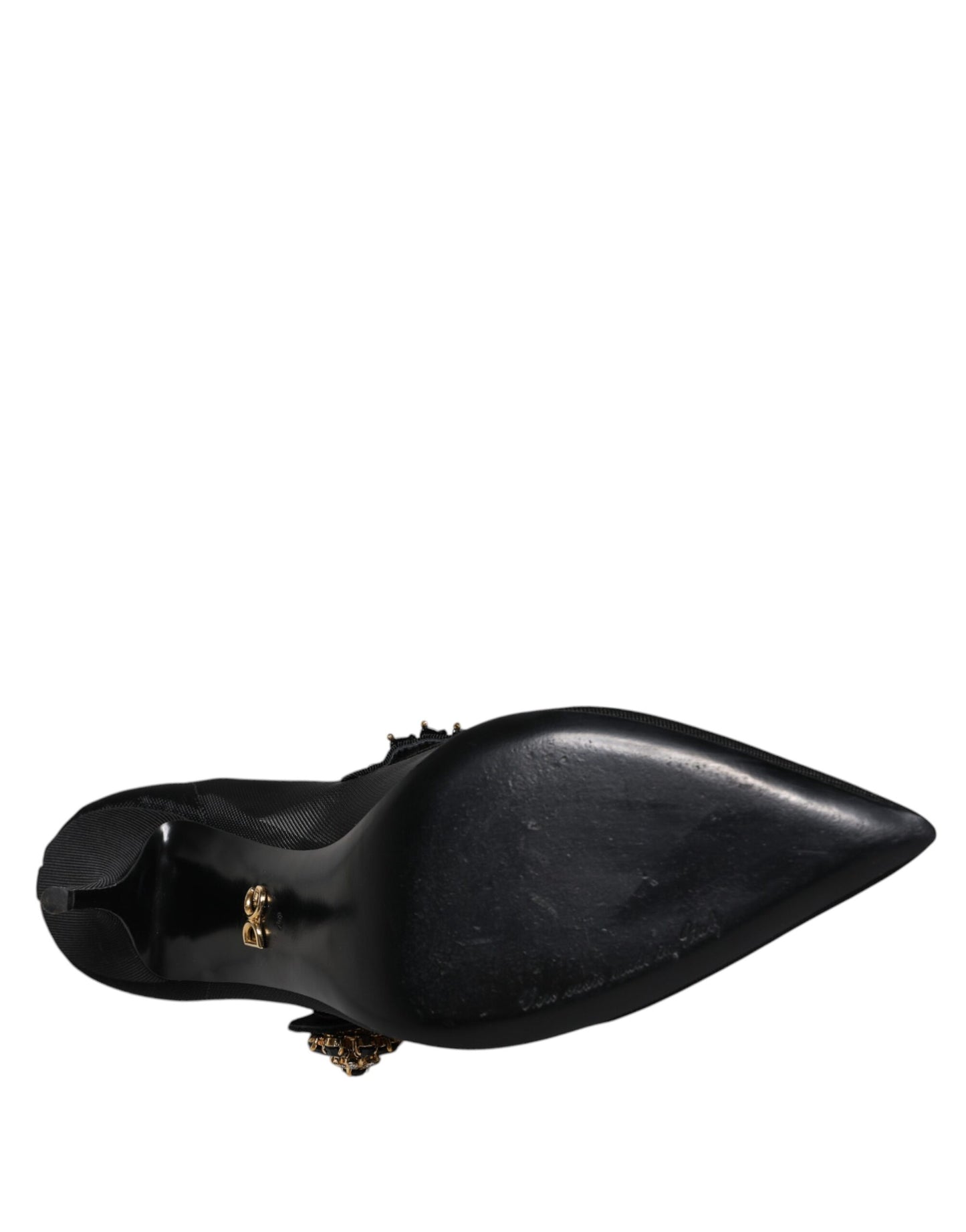 Escarpins Mary Jane en maille noire à talons en cristal Dolce & Gabbana