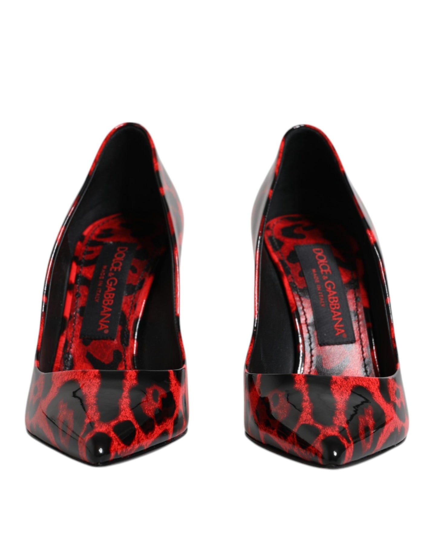 Escarpins à talons aiguilles Dolce & Gabbana en cuir léopard rouge