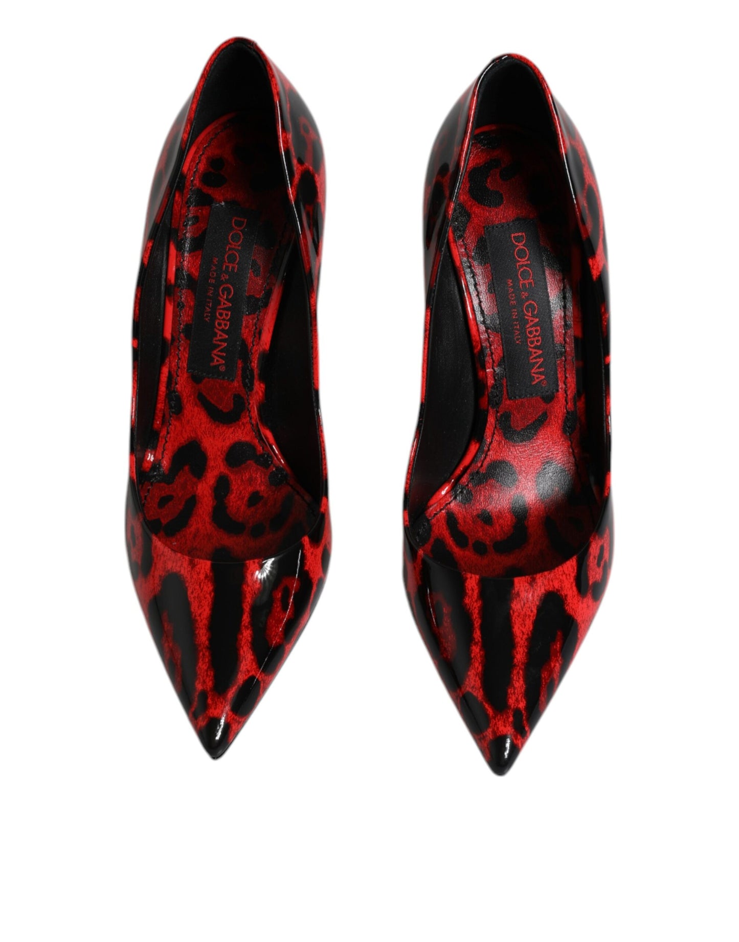 Escarpins à talons aiguilles Dolce & Gabbana en cuir léopard rouge