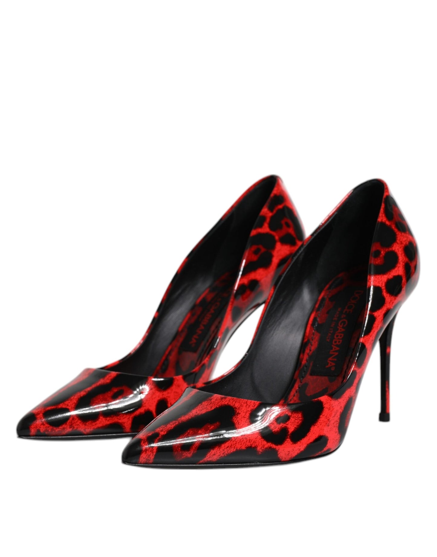 Escarpins à talons aiguilles Dolce & Gabbana en cuir léopard rouge