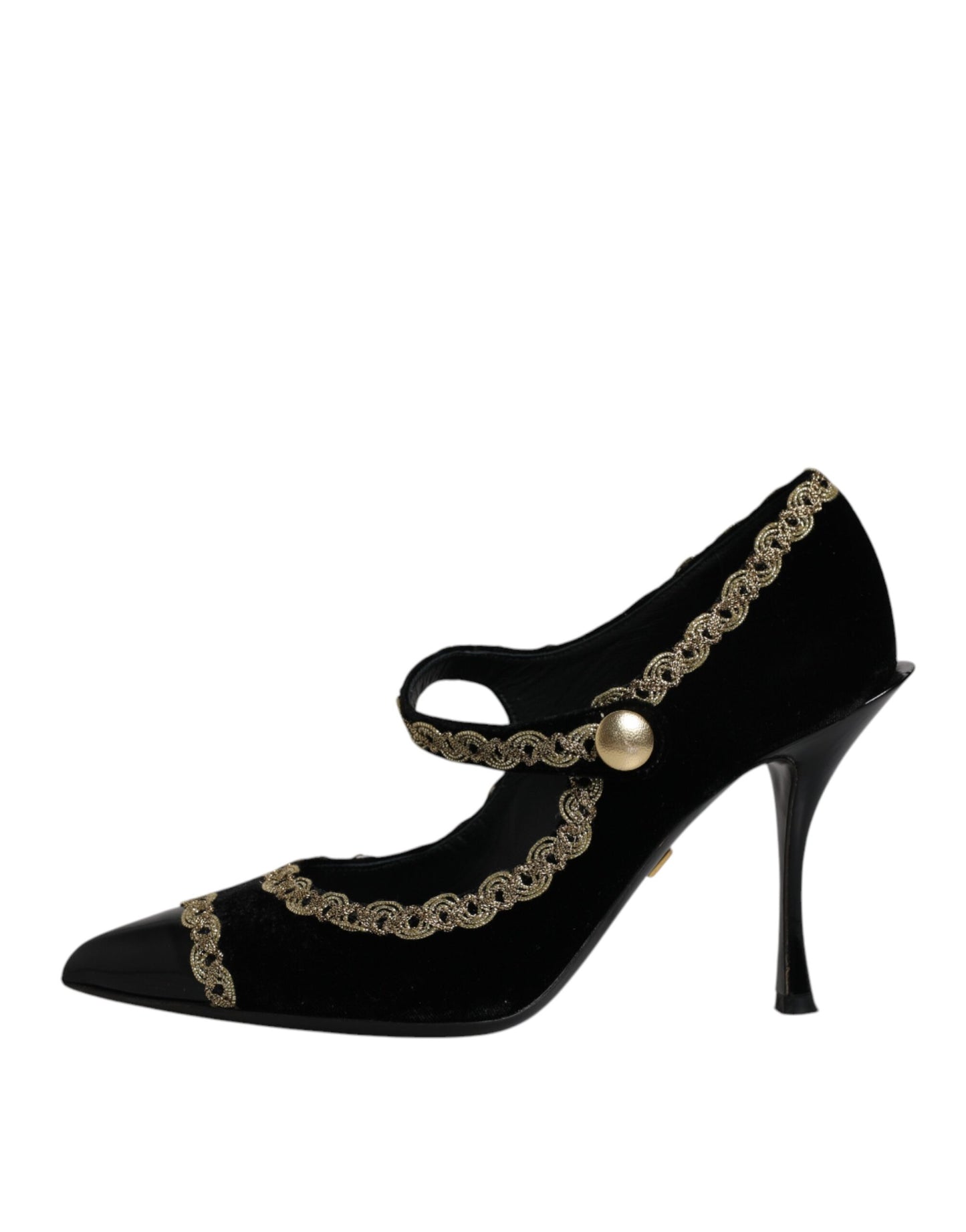 Escarpins Mary Janes Dolce & Gabbana en velours noir et doré