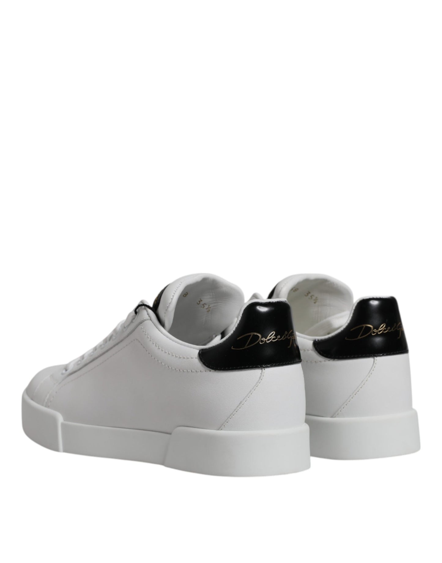 Dolce & Gabbana White Leather Classic Low Top Sneakers Shoes by Dolce & Gabbana