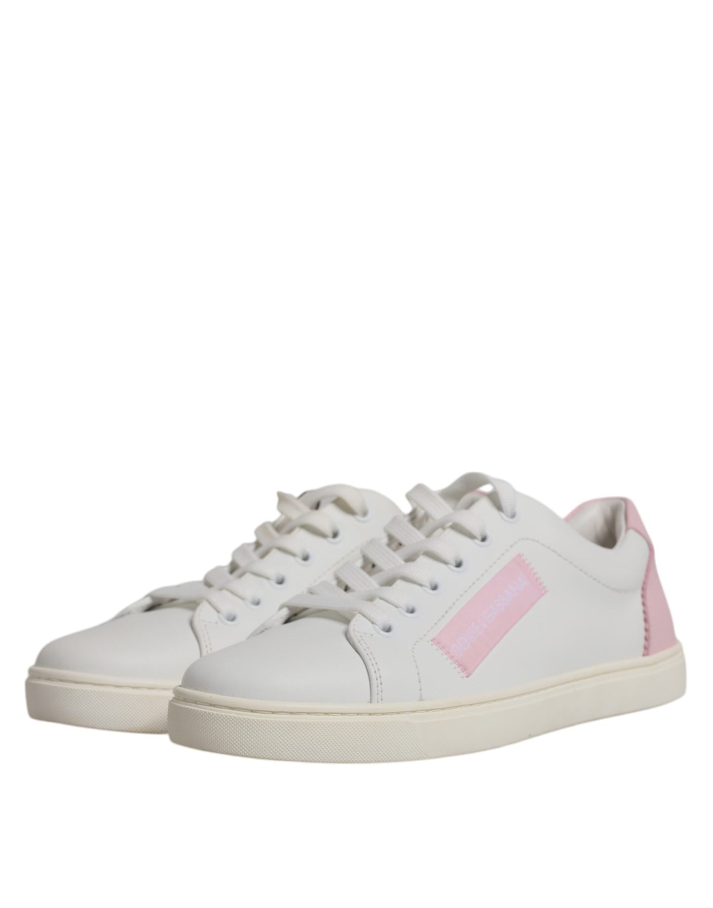 Dolce & Gabbana White Classic Calf Leather Sneakers Shoes by Dolce & Gabbana