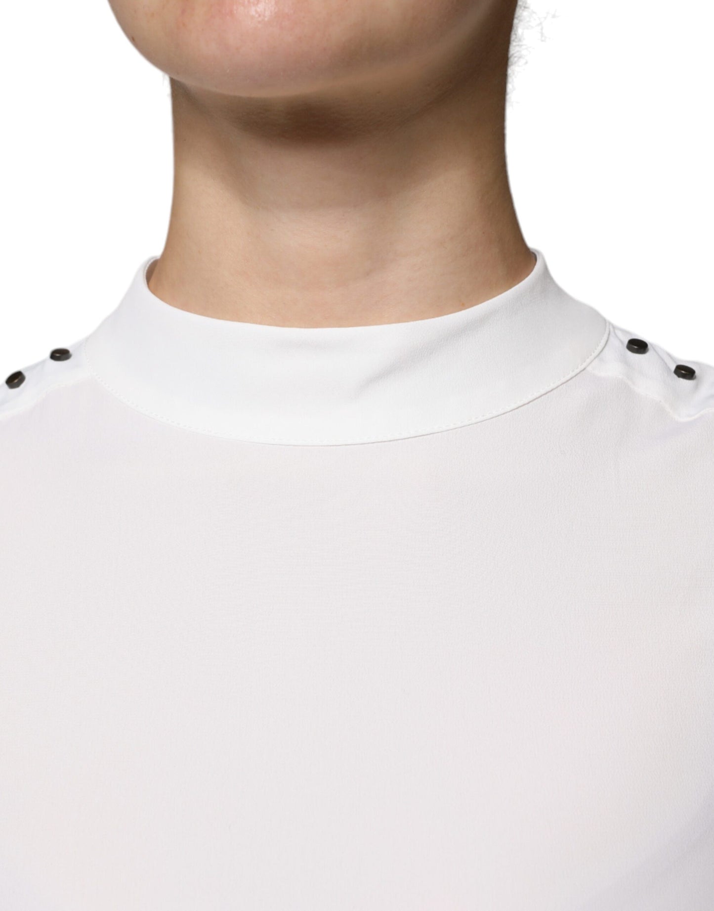 Patrizia Pepe White Mock Neckline Sleeveless Tank Blouse Top by Patrizia Pepe