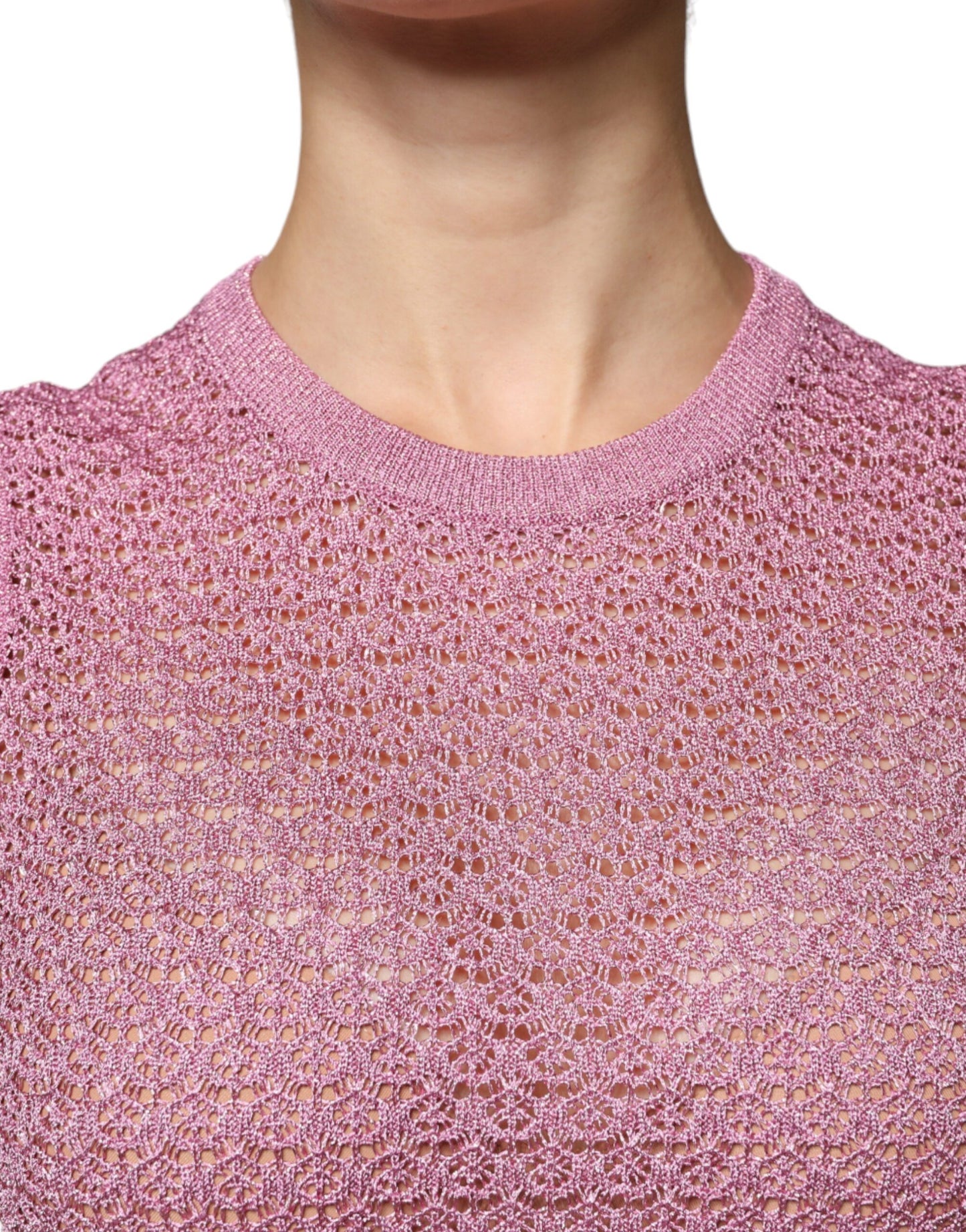 Dolce & Gabbana Pink Mesh See Through Sleeveless Tank Top by Dolce & Gabbana