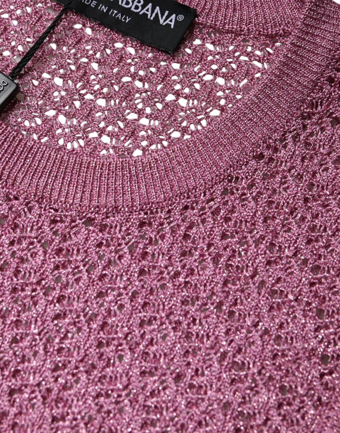 Dolce & Gabbana Pink Mesh See Through Sleeveless Tank Top by Dolce & Gabbana