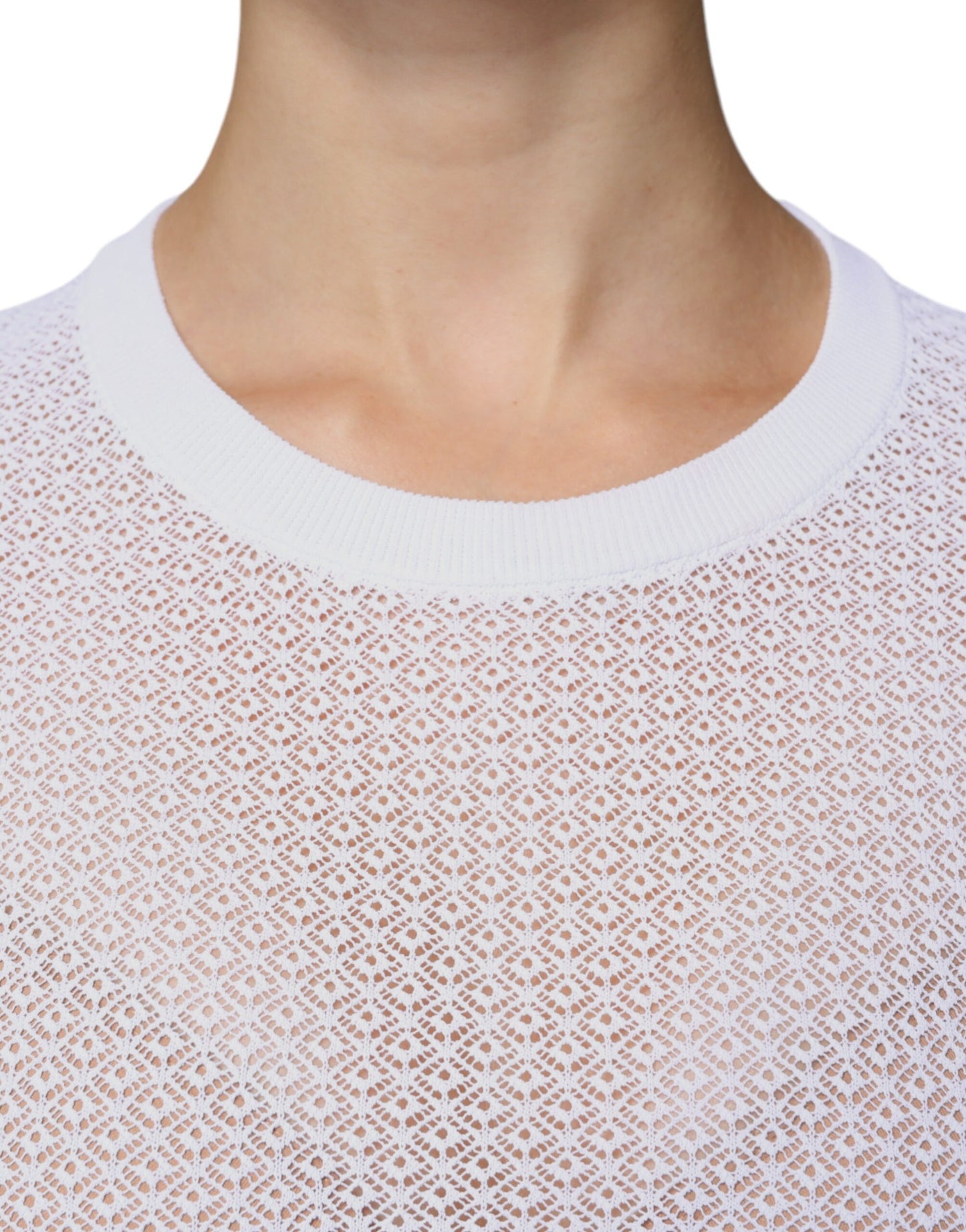 Dolce & Gabbana White Mesh See Through Long Sleeves Top by Dolce & Gabbana
