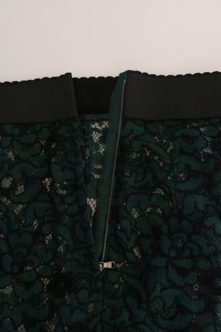 Pantalon slim taille haute en dentelle florale Dolce & Gabbana