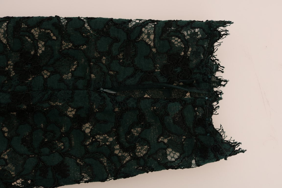 Pantalon slim taille haute en dentelle florale Dolce & Gabbana