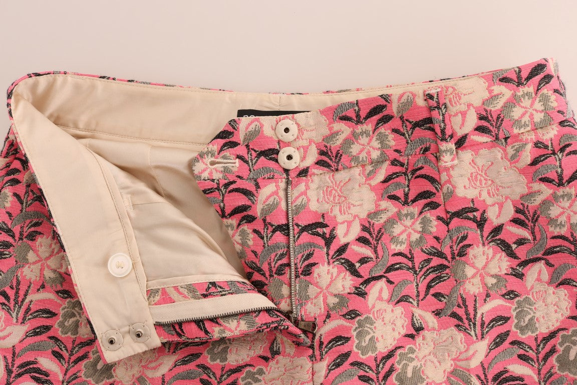 Pantalon élégant en brocart floral Dolce & Gabbana