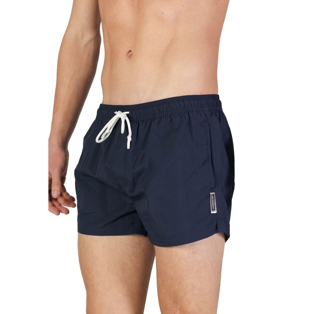 Short de bain bleu en polyester Hamaki-Ho