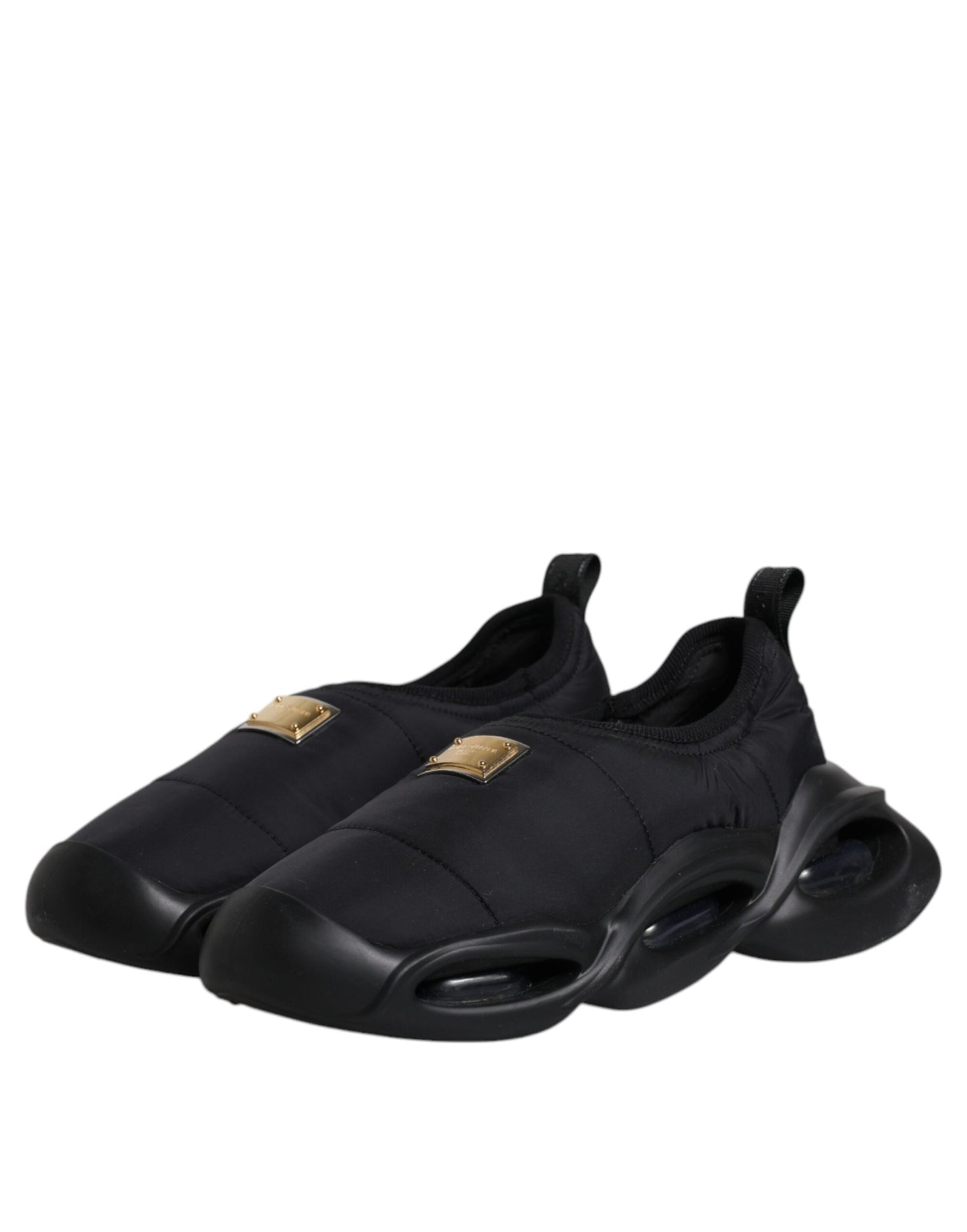Dolce & Gabbana Black Slip On Wave Low Top Men Sneakers Shoes by Dolce & Gabbana
