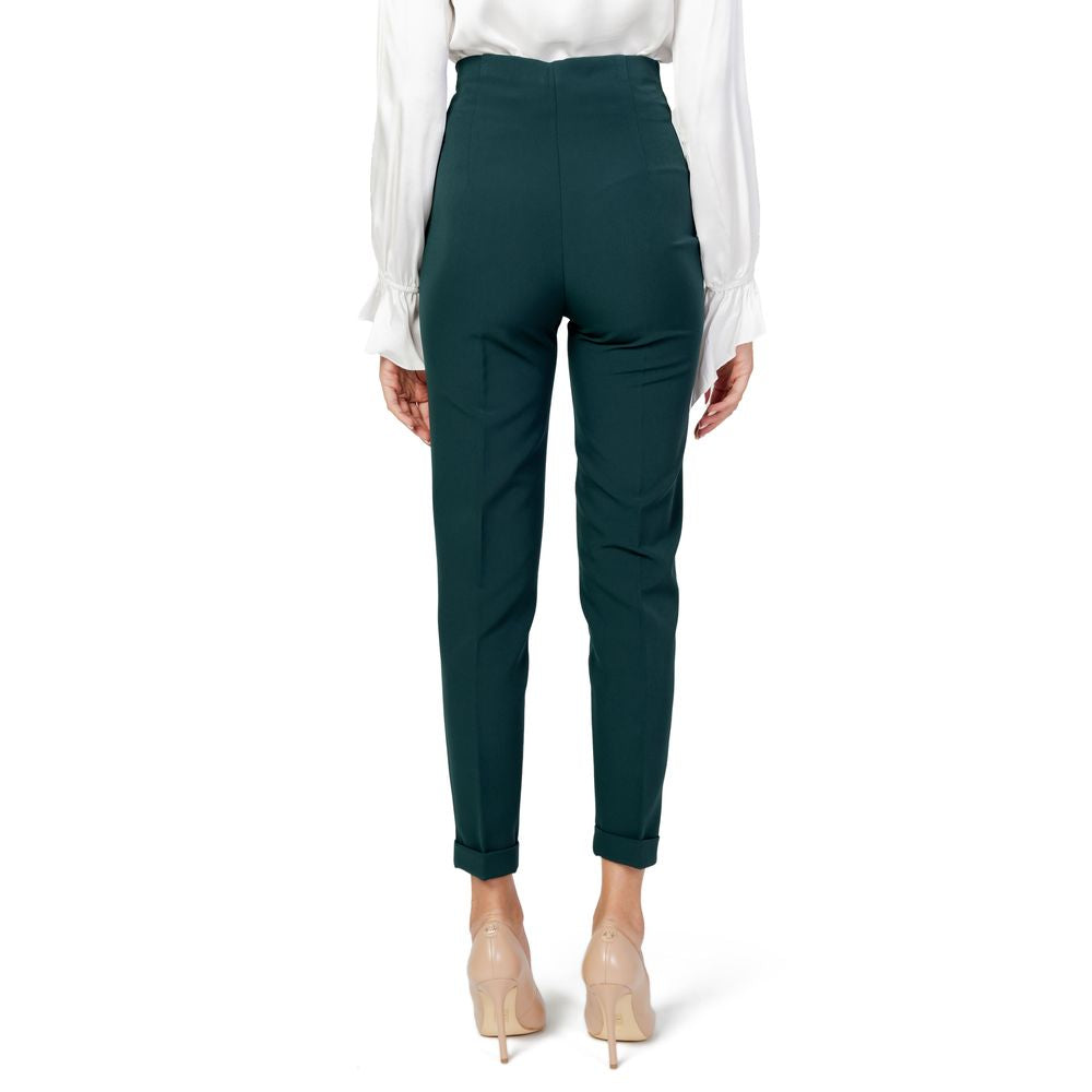 Sandro Ferrone Green Polyester Pant by Sandro Ferrone