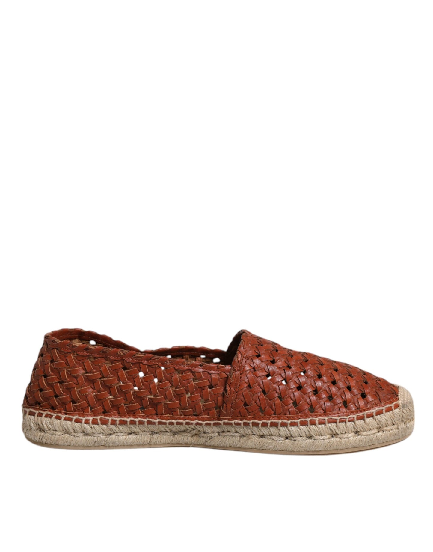 Espadrilles en cuir tressé marron Dolce & Gabbana pour homme