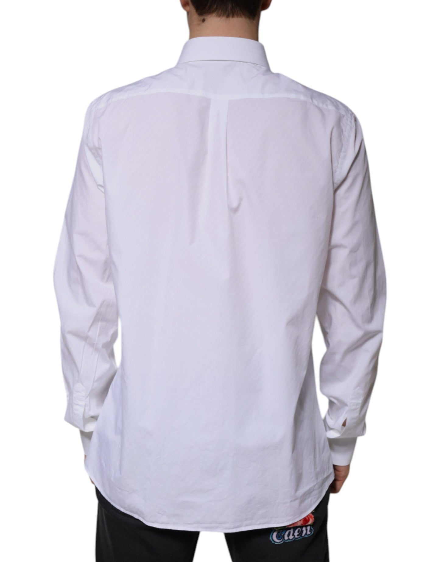Dolce & Gabbana White Cotton Long Sleeve MARTINI Dress Shirt by Dolce & Gabbana