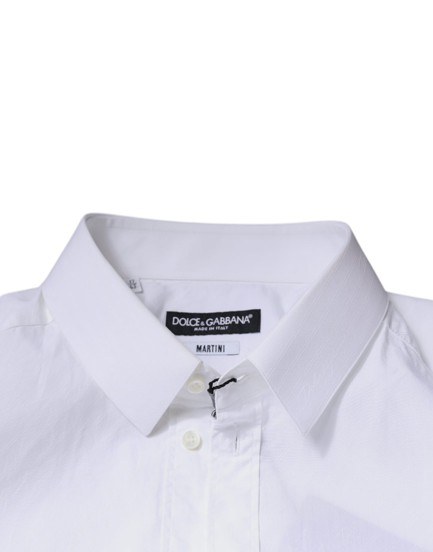 Dolce & Gabbana White Cotton Long Sleeve MARTINI Dress Shirt by Dolce & Gabbana