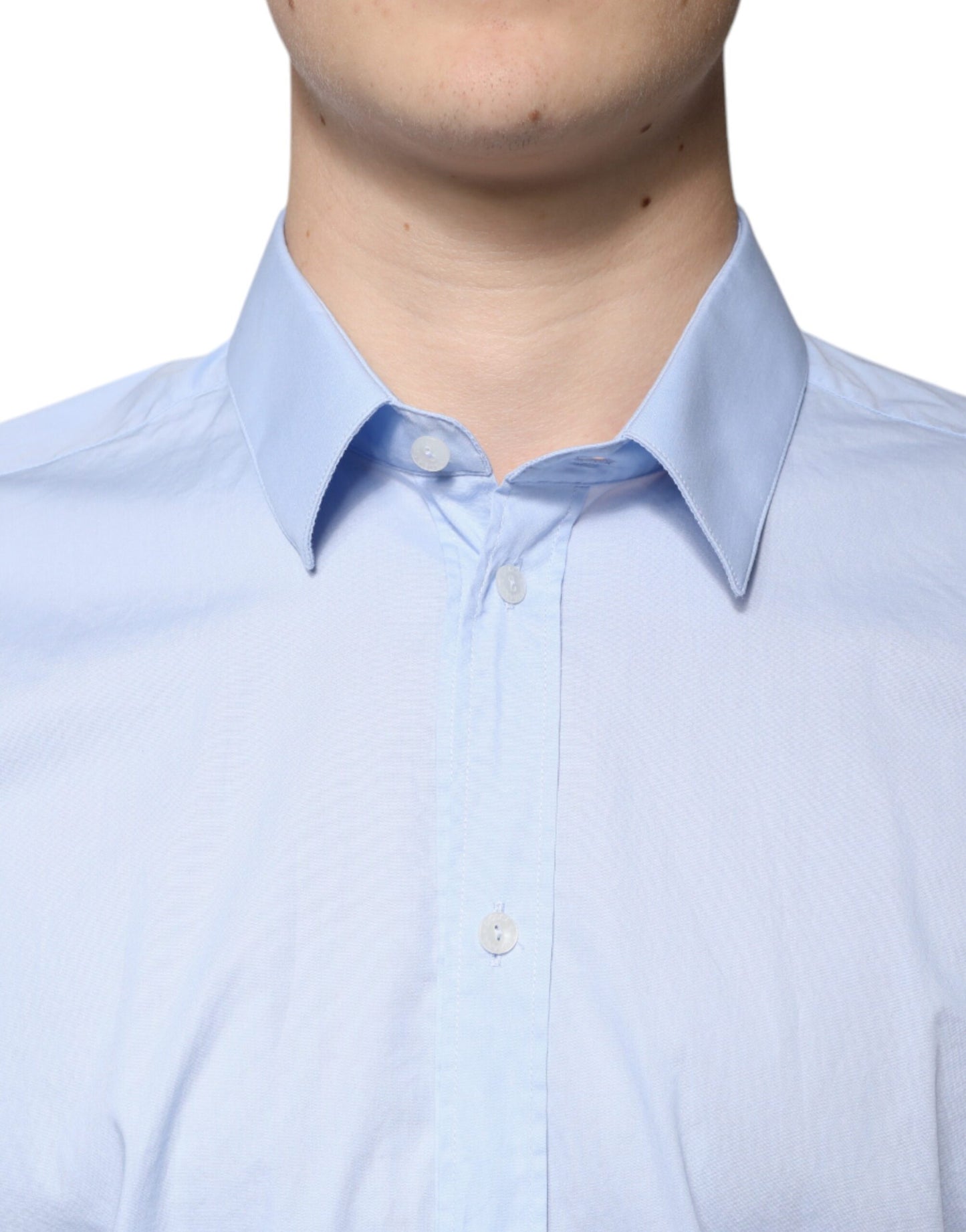 Dolce & Gabbana Light Blue Cotton Slim Fit MARTINI Dress Shirt by Dolce & Gabbana