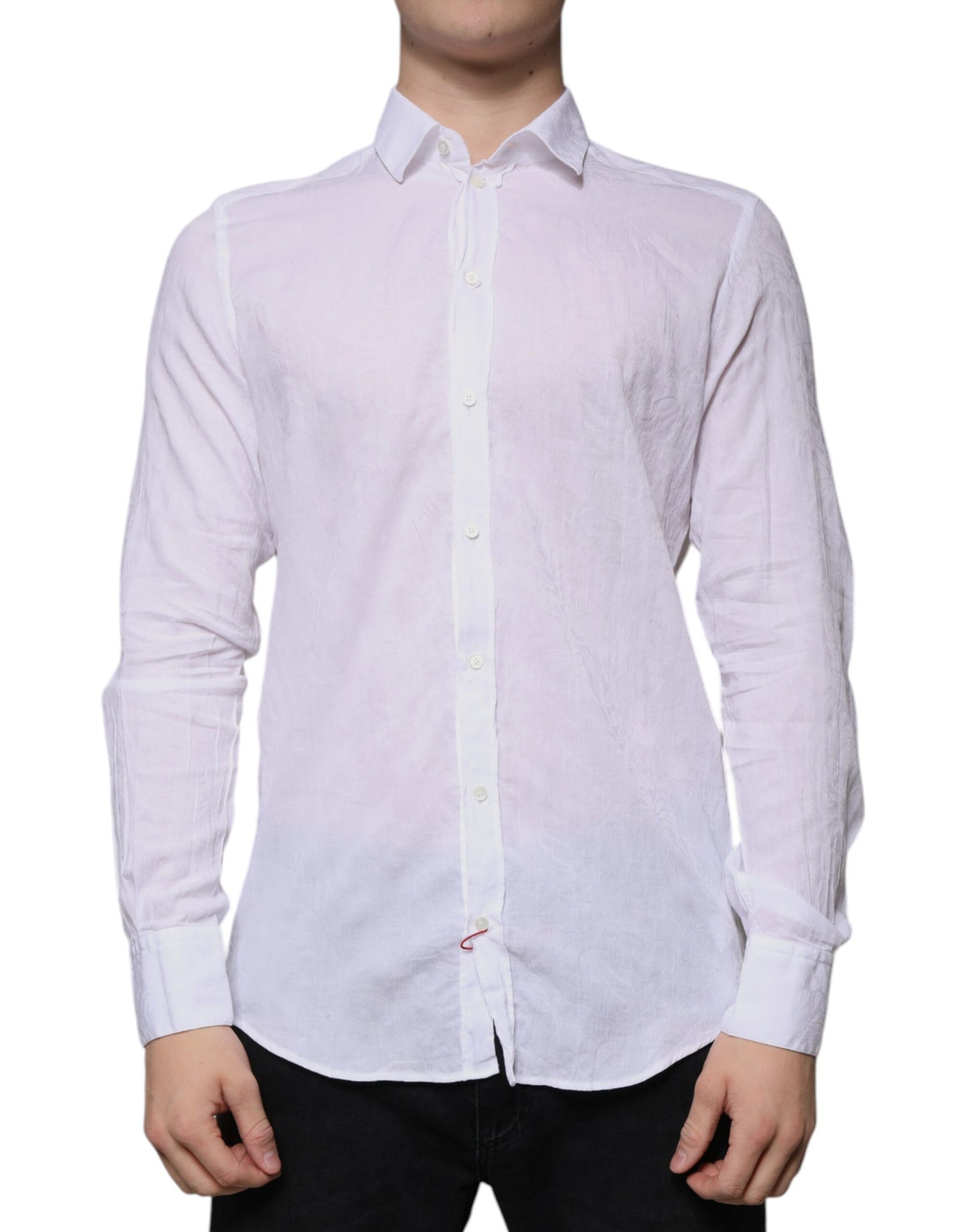 Dolce & Gabbana White Cotton Slim Fit Men Formal Dress Shirt by Dolce & Gabbana