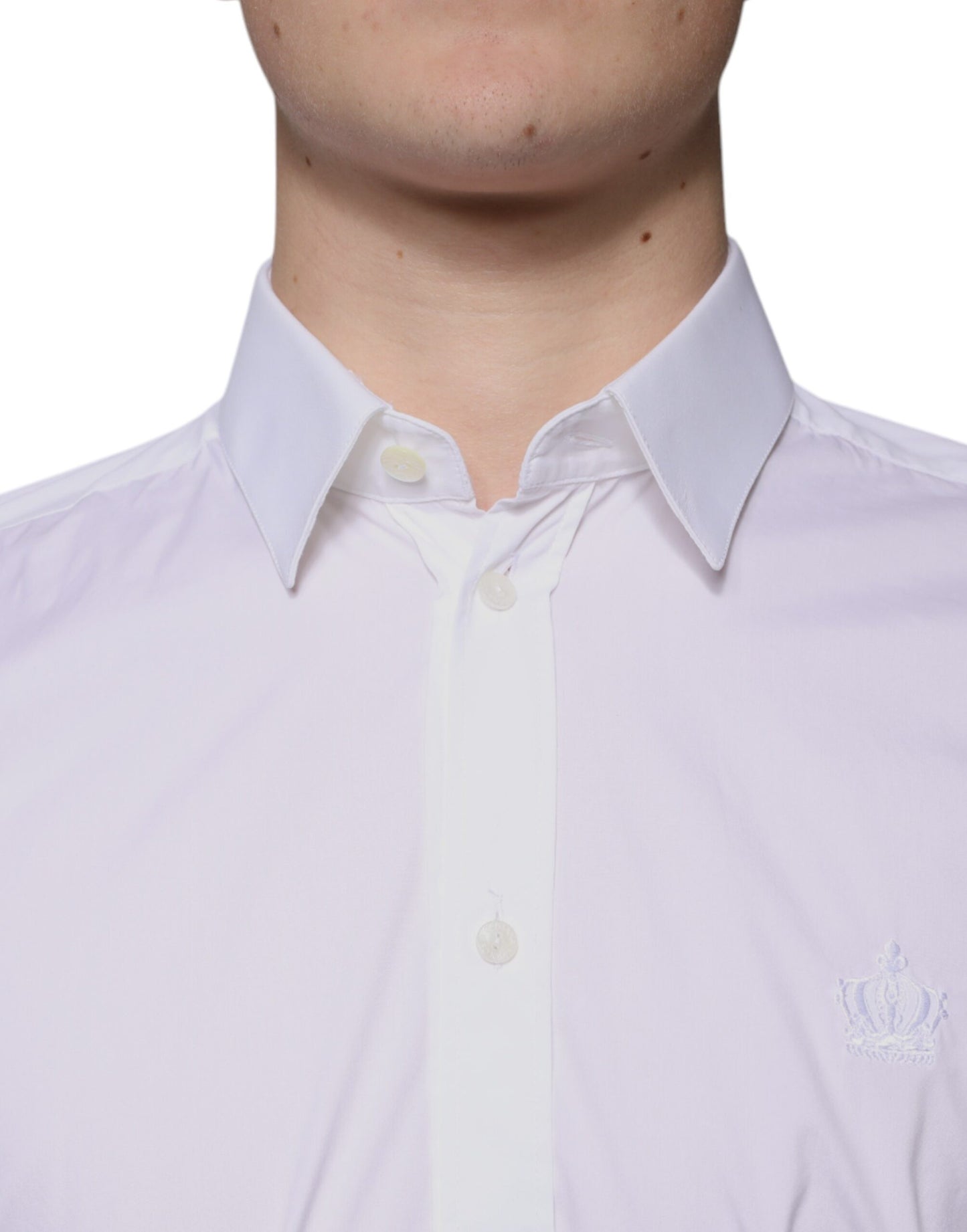 Dolce & Gabbana White Cotton Blend Formal MARTINI Shirt by Dolce & Gabbana