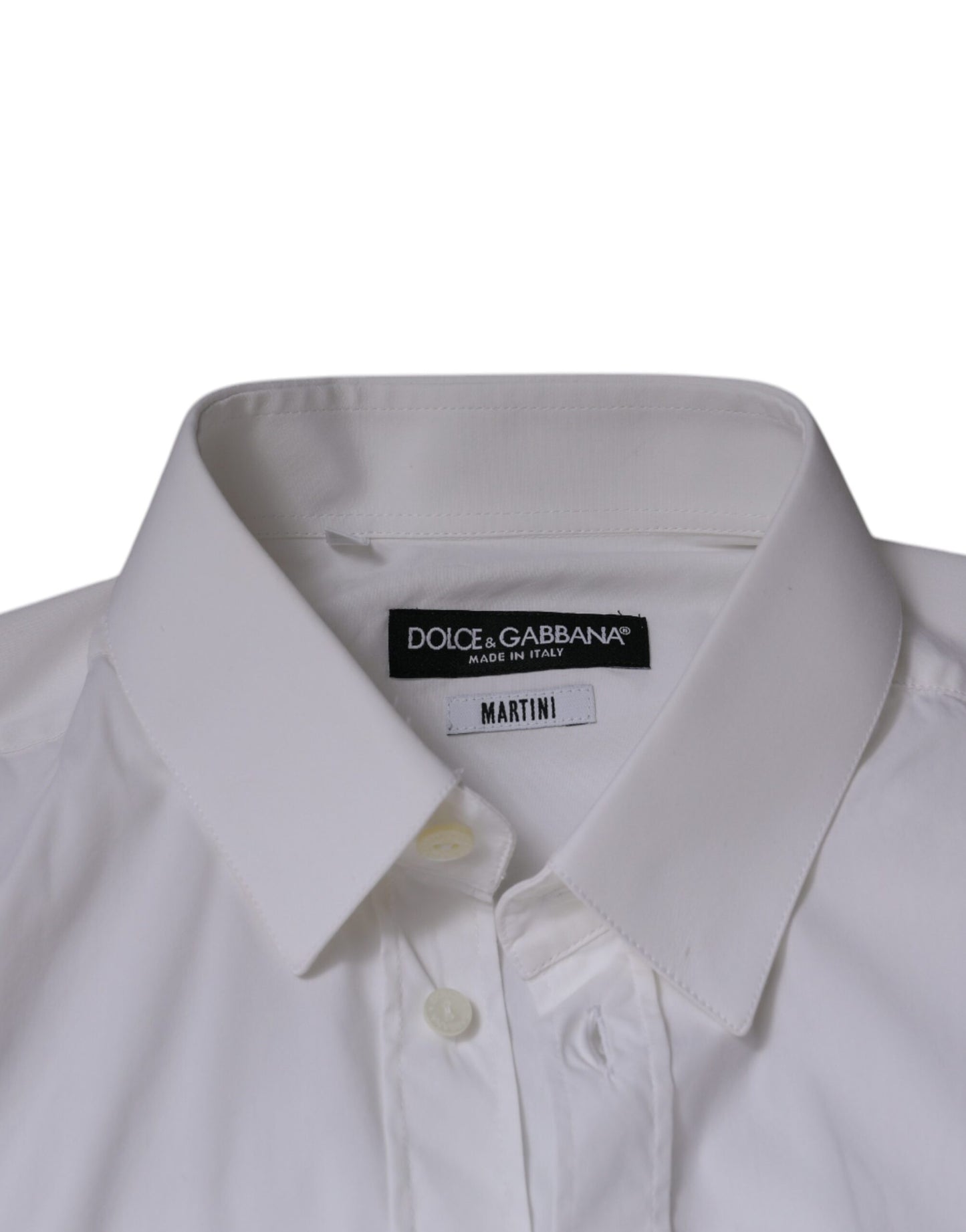 Dolce & Gabbana White Cotton Blend Formal MARTINI Shirt by Dolce & Gabbana