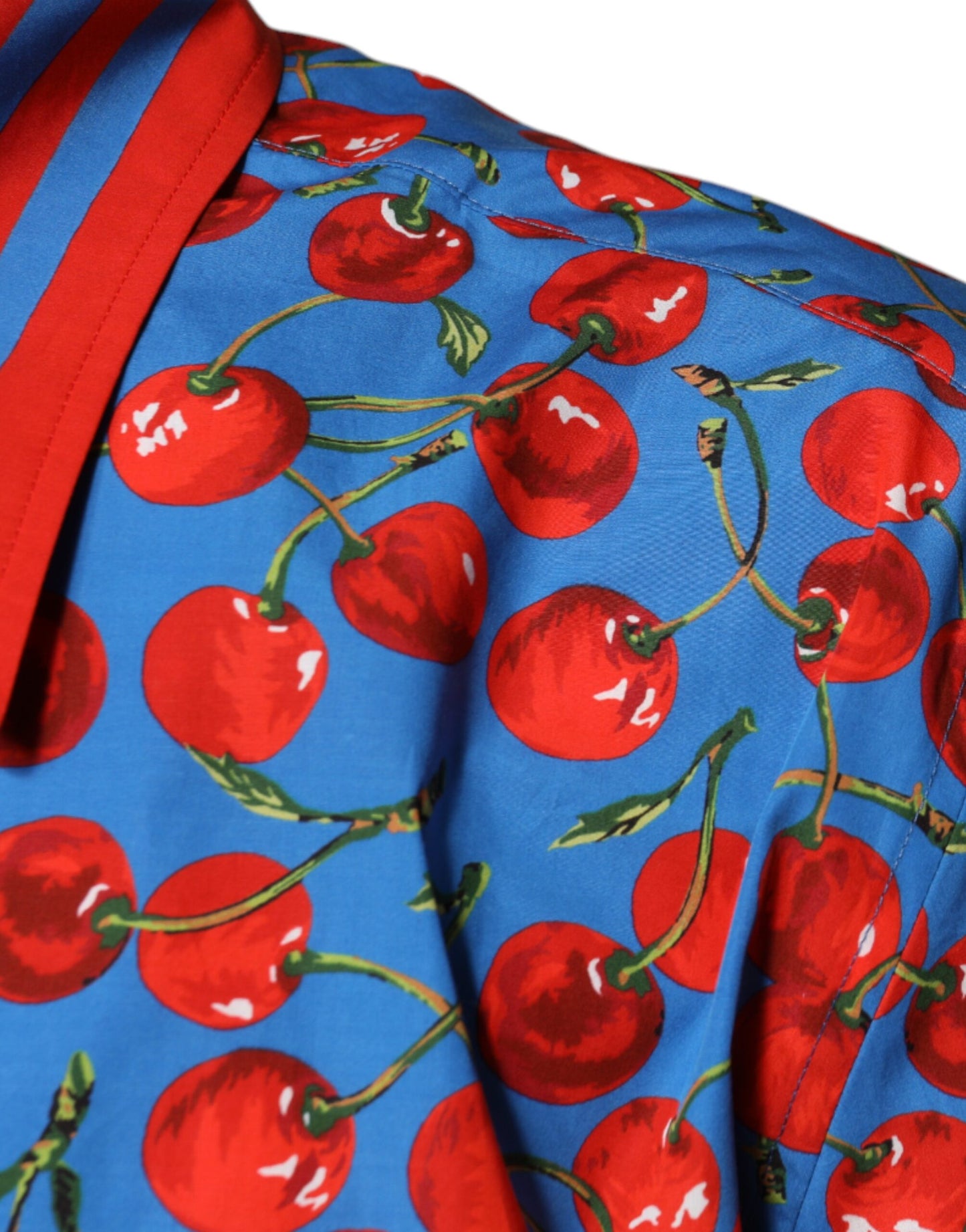 Dolce & Gabbana Blue Cherry Cotton Button Down Casual Shirt by Dolce & Gabbana