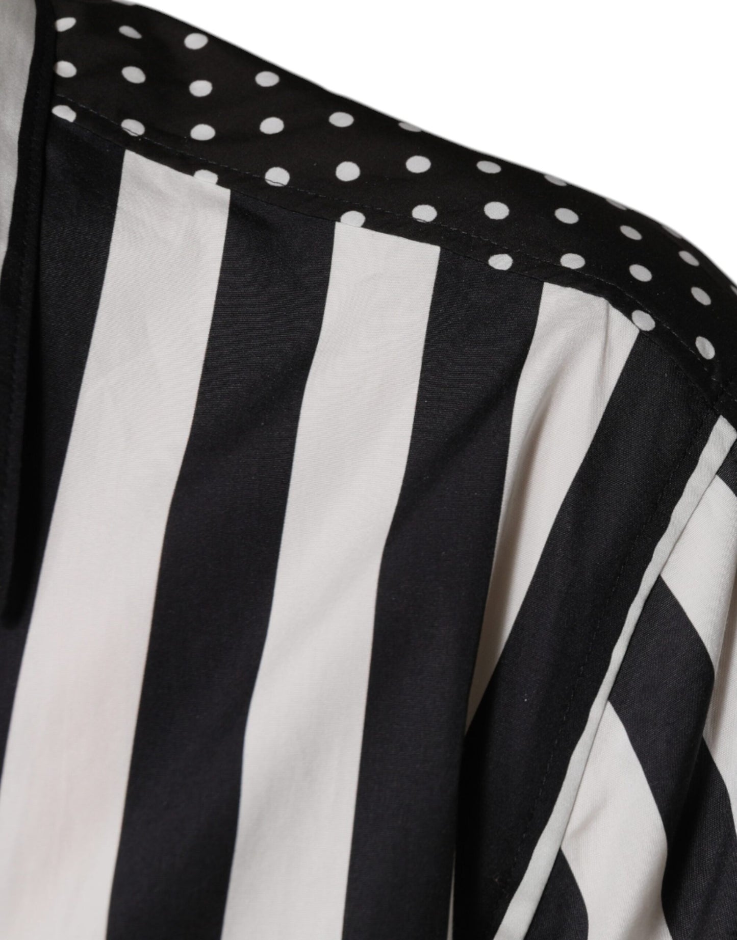 Dolce & Gabbana Black White Striped Button Down Casual Shirt by Dolce & Gabbana