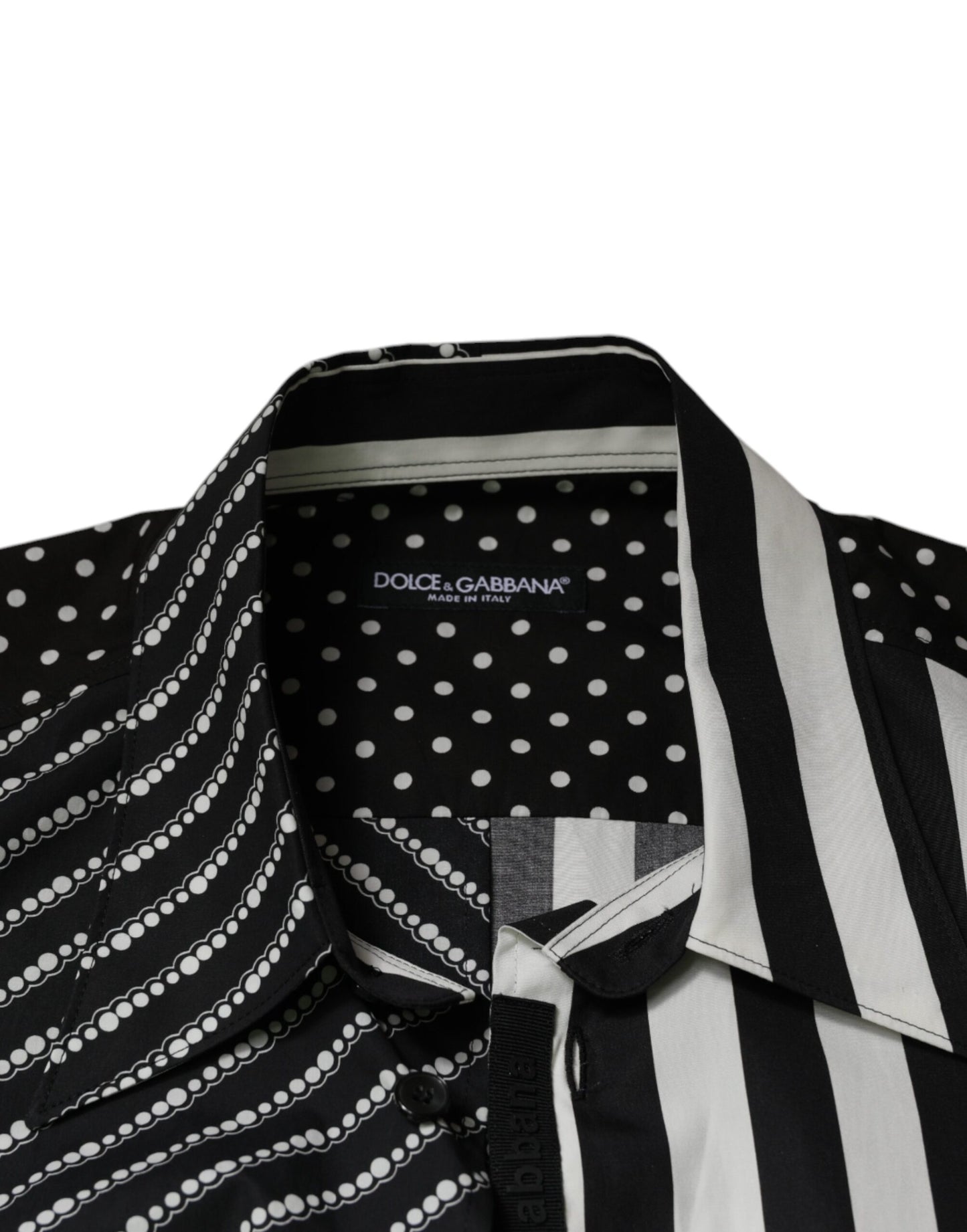 Dolce & Gabbana Black White Striped Button Down Casual Shirt by Dolce & Gabbana