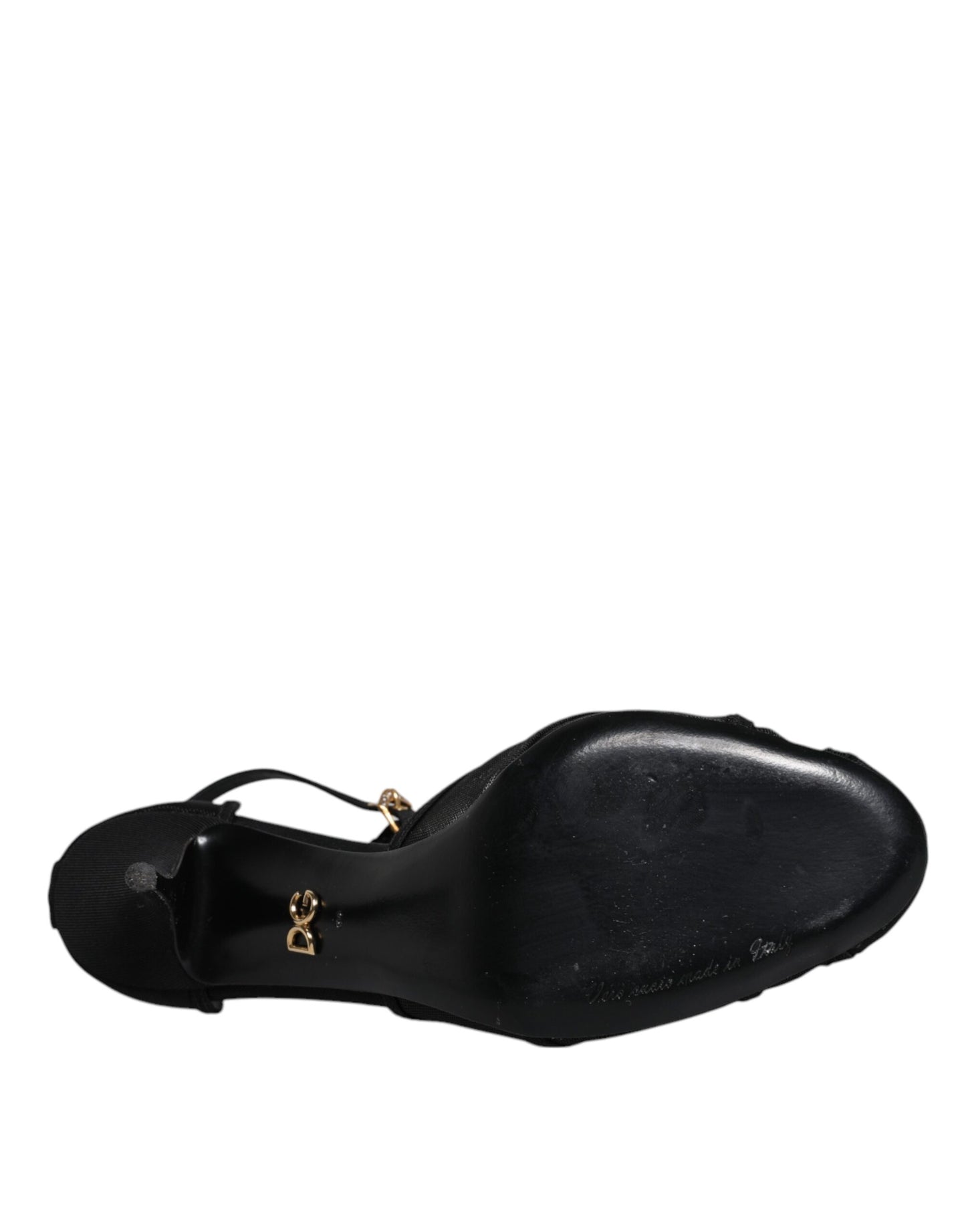 Escarpins à talons et bride cheville en maille noire Dolce & Gabbana
