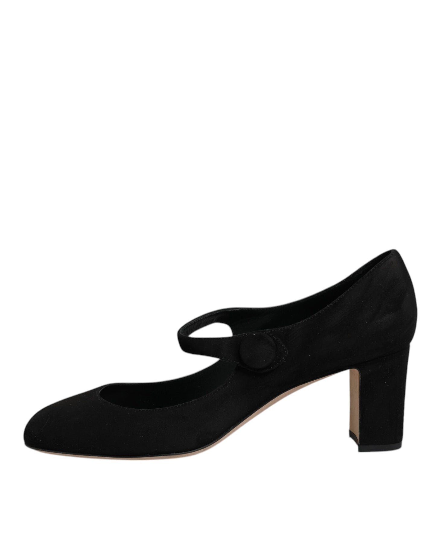 Escarpins à talons carrés en daim noir Dolce & Gabbana