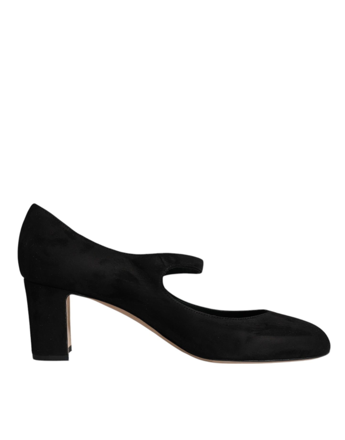 Escarpins à talons carrés en daim noir Dolce & Gabbana