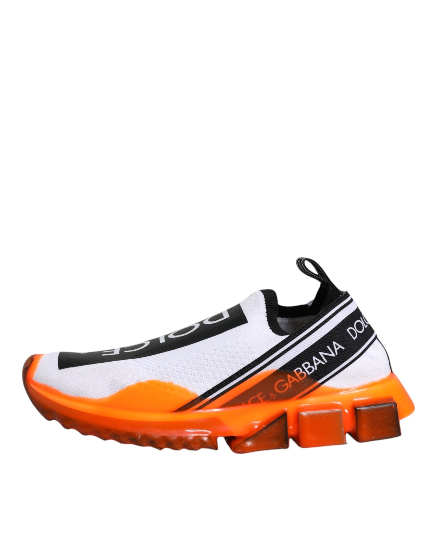 Dolce & Gabbana White Orange Slip On Sorrento Sneakers Shoes by Dolce & Gabbana