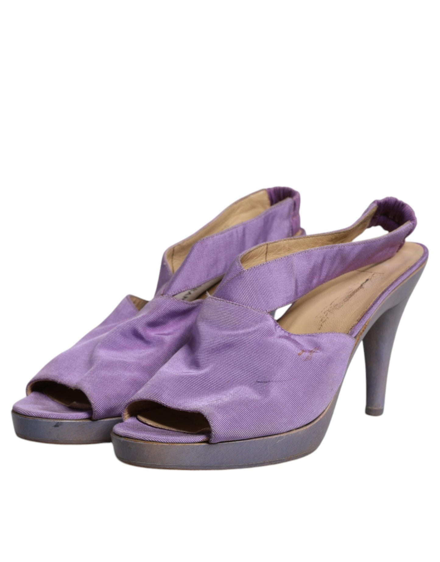Dolce & Gabbana Purple Platform Slingback Heels Sandals Shoes by Dolce & Gabbana