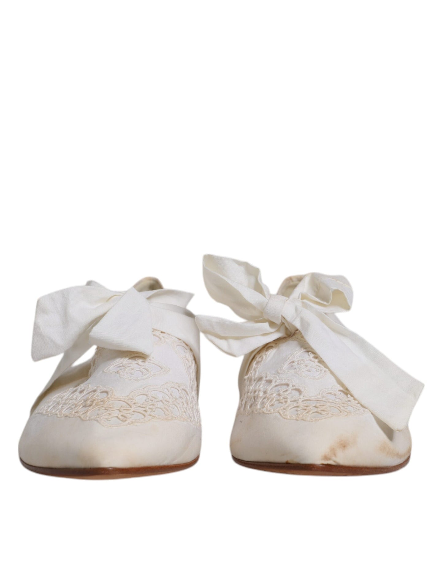 Ballerines plates en tissu ruban blanc Dolce & Gabbana