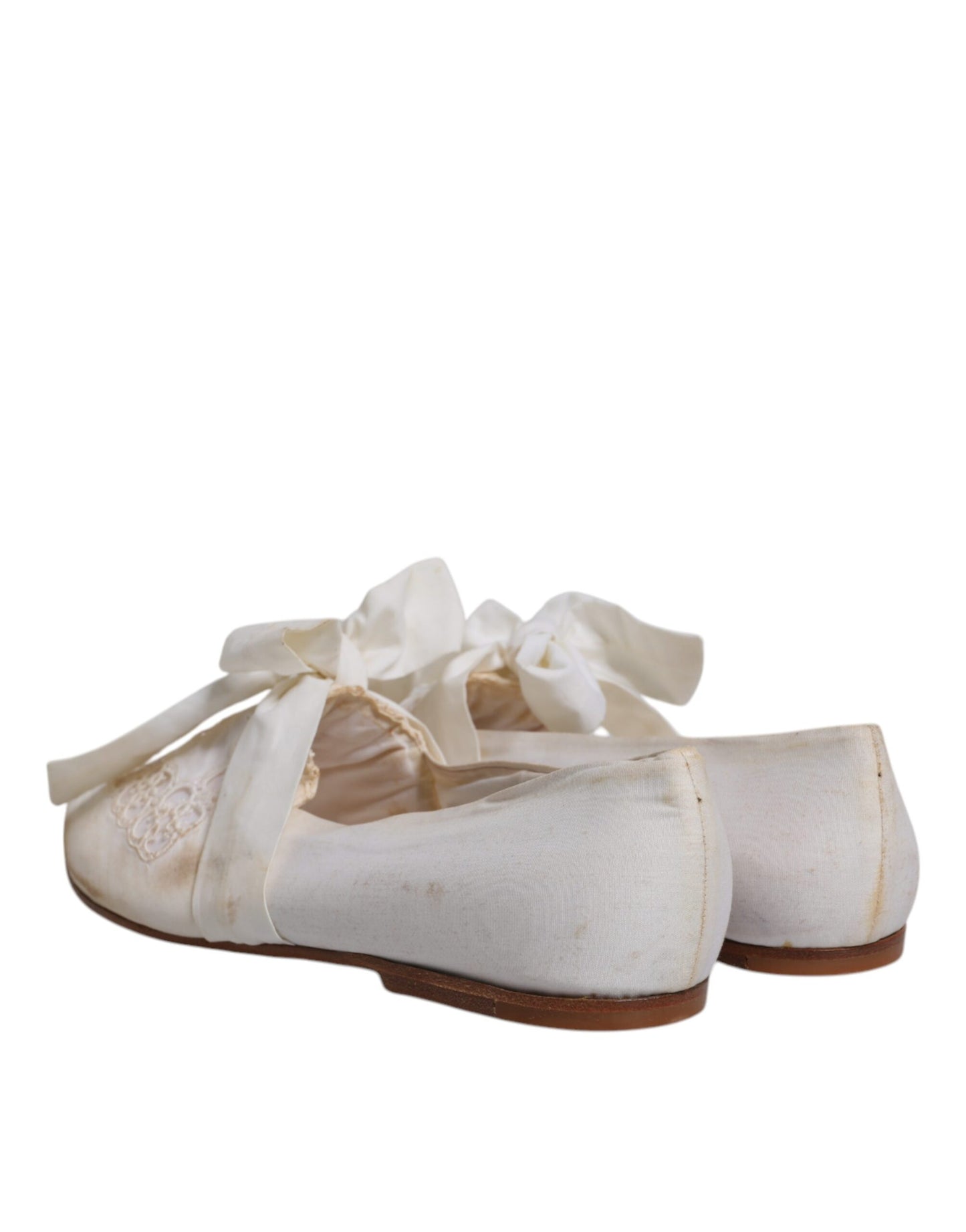Ballerines plates en tissu ruban blanc Dolce & Gabbana