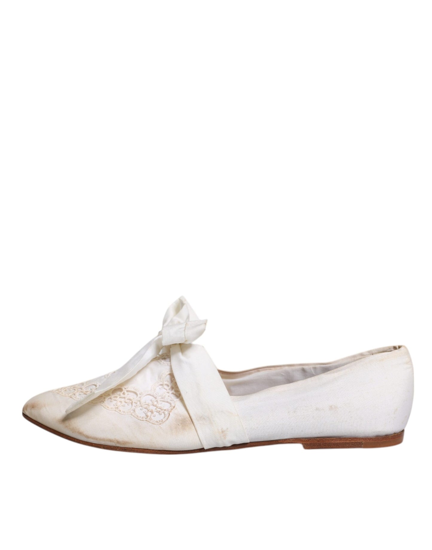 Ballerines plates en tissu ruban blanc Dolce & Gabbana