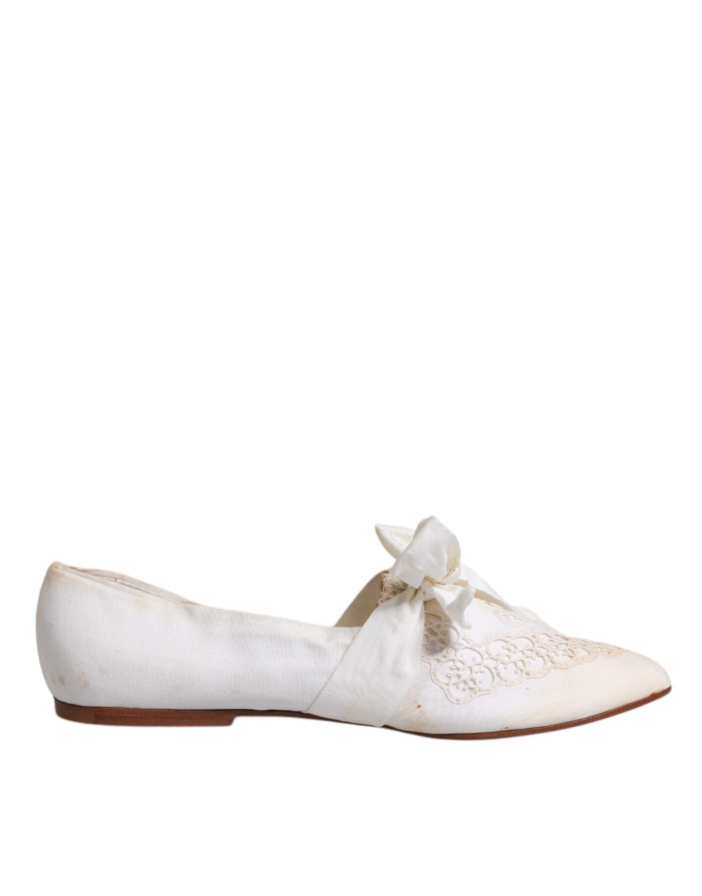 Ballerines plates en tissu ruban blanc Dolce & Gabbana