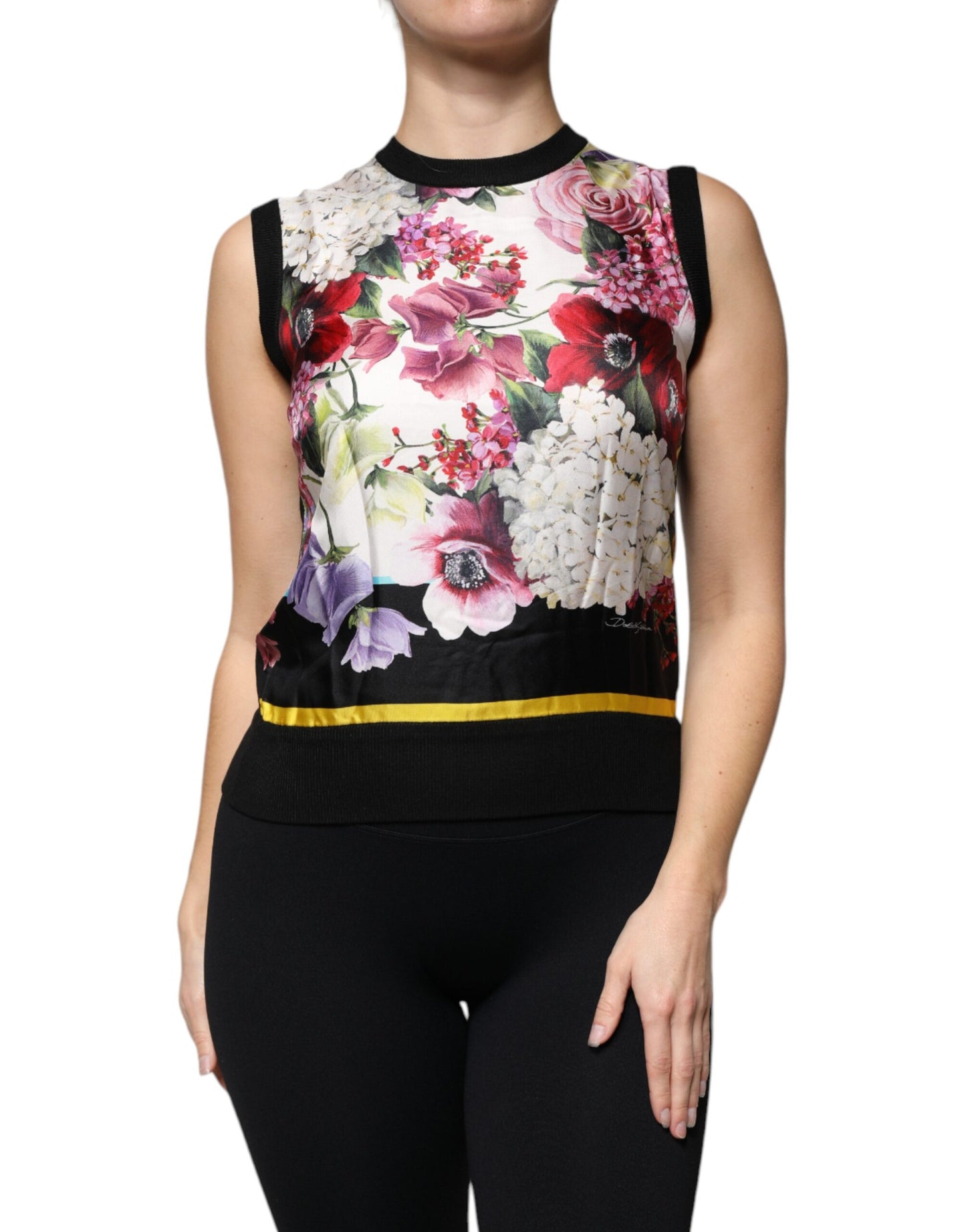 Dolce & Gabbana Multicolor Floral Silk Sleeveless Tank Blouse Top by Dolce & Gabbana