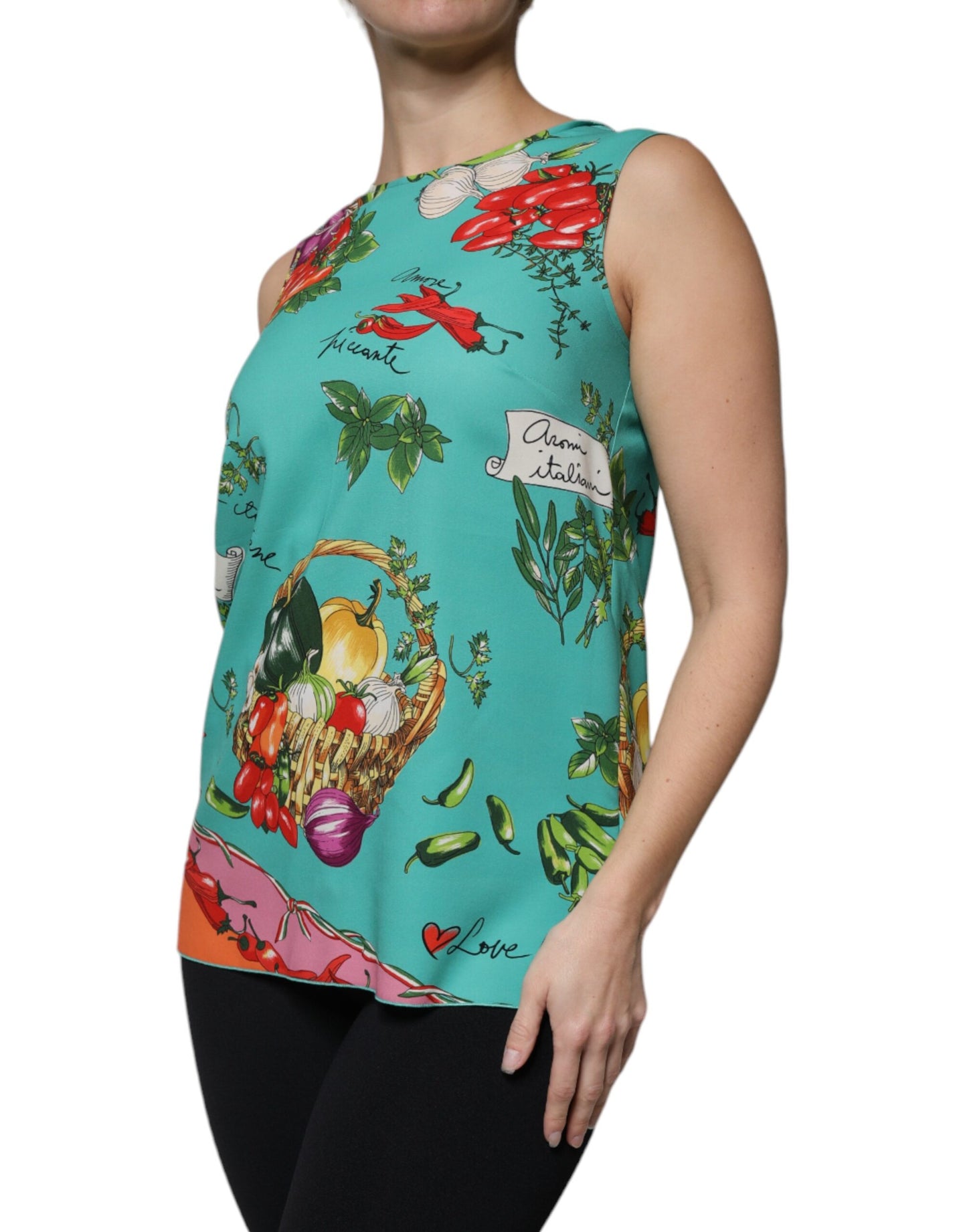 Dolce & Gabbana Multicolor Vegetables Sleeveless Tank Top by Dolce & Gabbana
