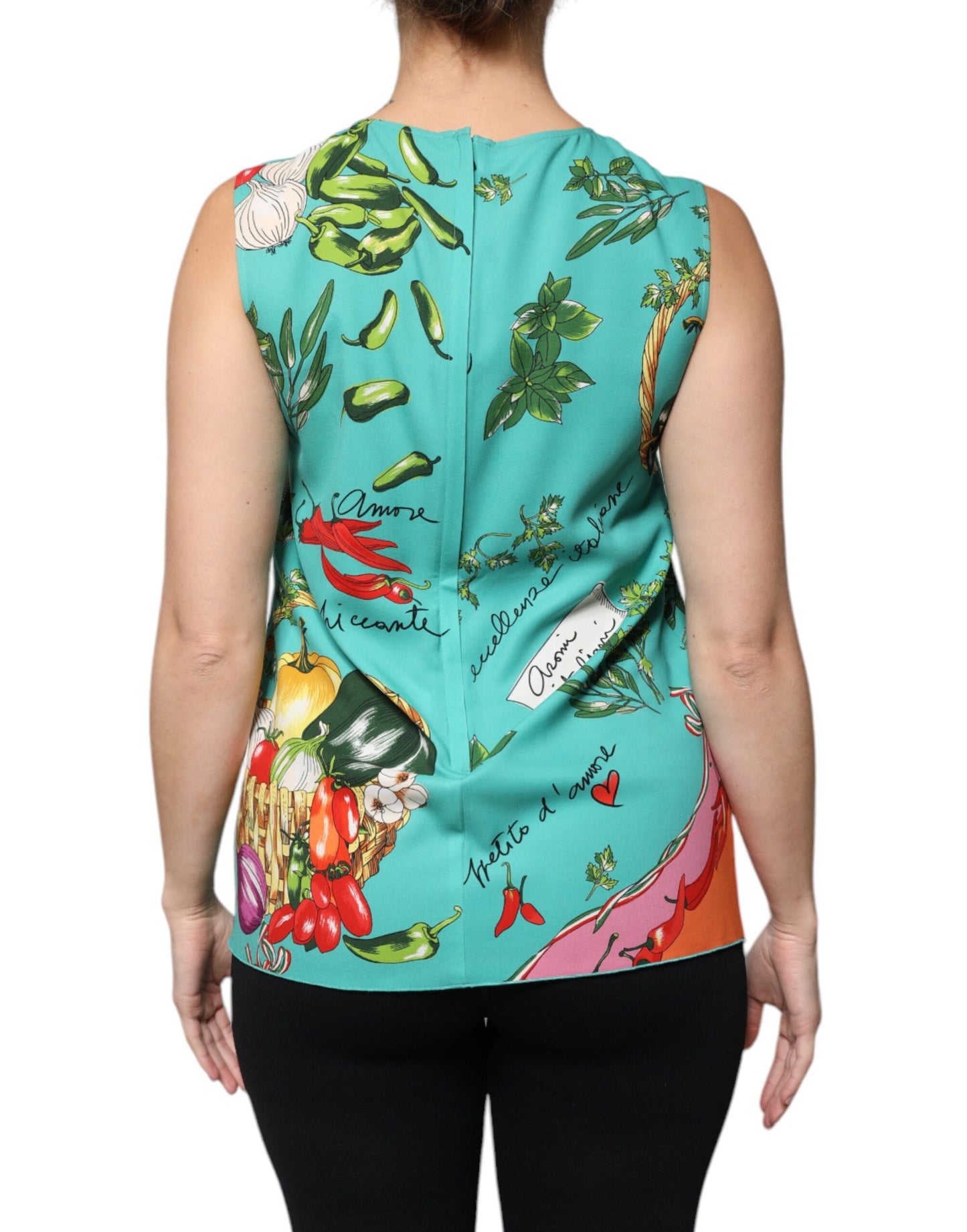 Dolce & Gabbana Multicolor Vegetables Sleeveless Tank Top by Dolce & Gabbana