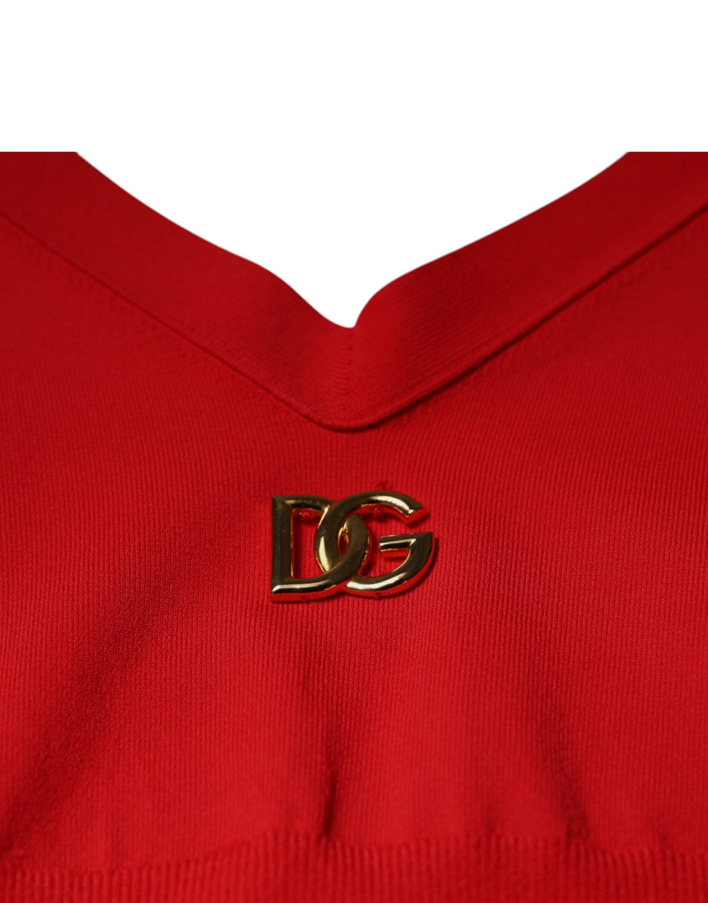 Dolce & Gabbana Red Viscose Sleeveless Halter Cropped Tank Top by Dolce & Gabbana