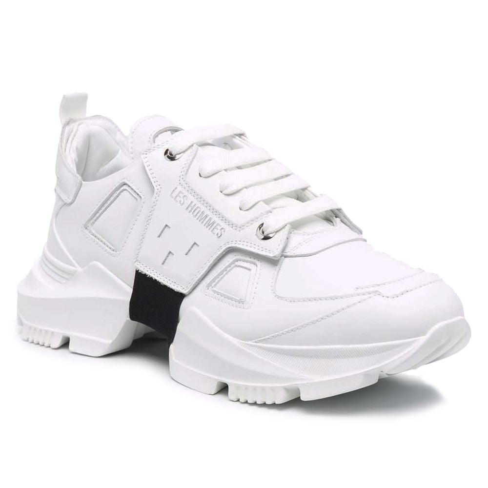 Les Hommes White Calfskin Men Sneaker by Les Hommes