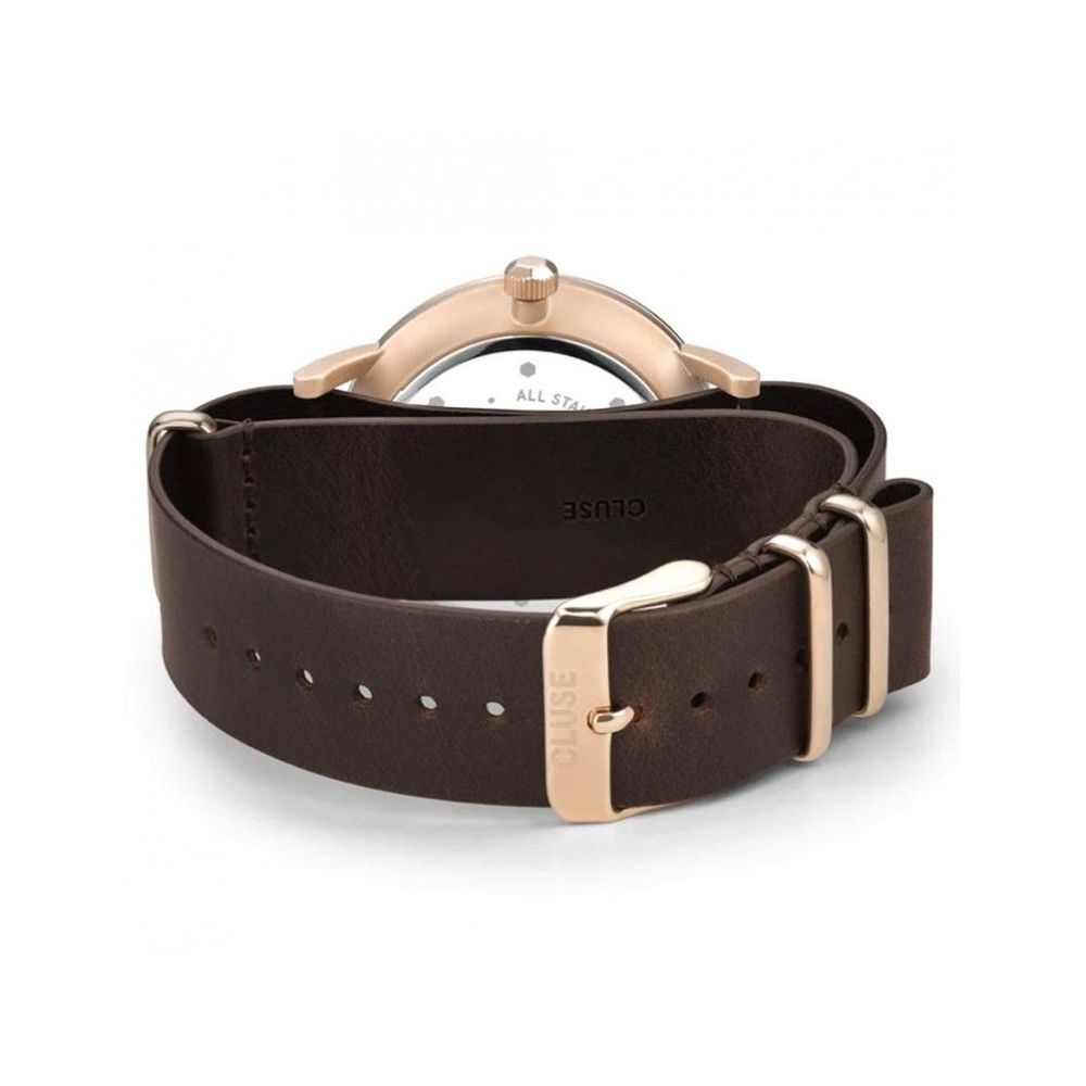 Montre Cluse en cuir marron